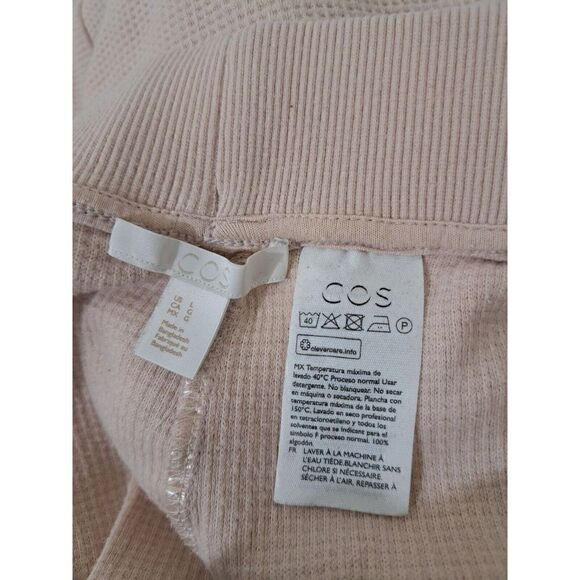 Cos Womens Large Sweatpants Joggers Waffle Knit Light Peach Color - Picture 6 of 8